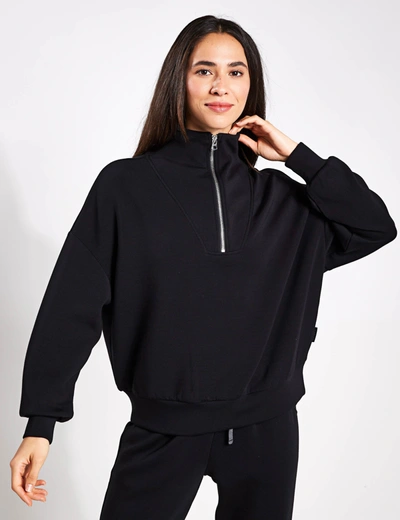 Varley Hawley Half Zip Sweat In Black