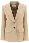 CHLOÉ CHLOE' SINGLE-BREASTED BLAZER IN CORDUROY