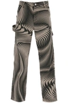 DRIES VAN NOTEN DRIES VAN NOTEN PENFELL MOIRÉ PATTERN CARGO PANTS