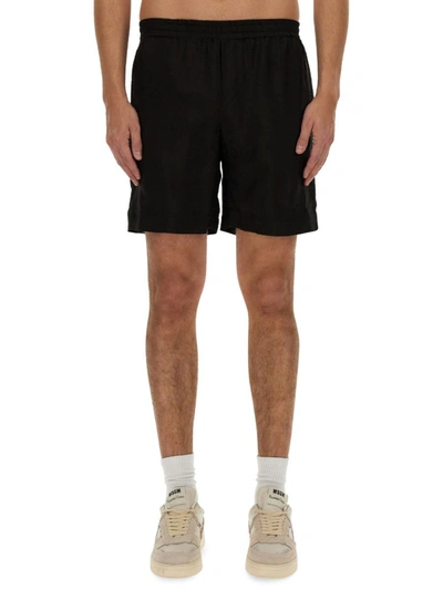 Msgm Short With Logo In Black