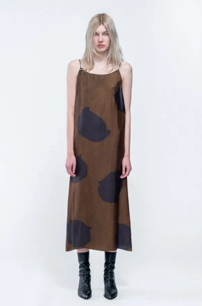 Uma Wang Anaya Abstract-print Midi Dress In S