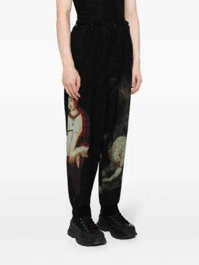 Yohji Yamamoto A-nightmare Printed Linen Blend Pants In 2