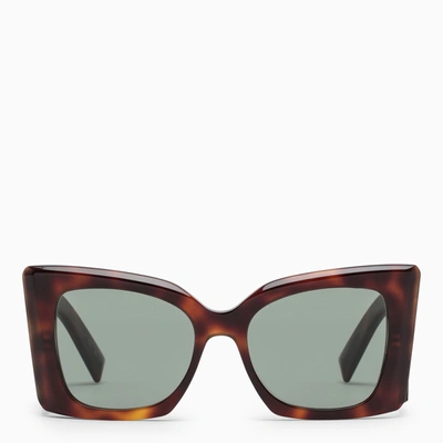Saint Laurent Womens M119 Blaze Rectangle-frame Acetate Sunglasses In Brown