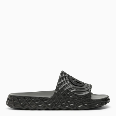 GUCCI GUCCI BLACK SANDAL SLIDER WITH GG