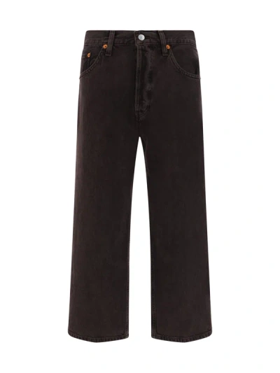 Re/done Loose Denim Trousers In Brown