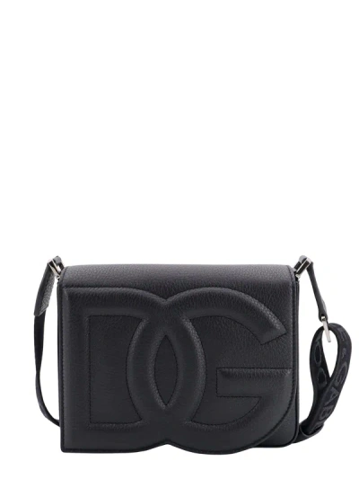 Dolce & Gabbana Leather Shoulder Bag With Frontal Monogram