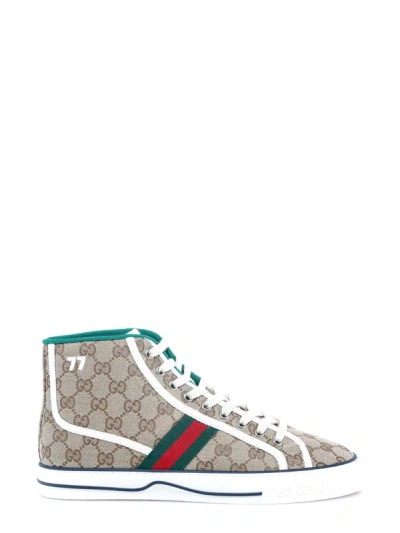 Gucci Canvas Trainers In Grey