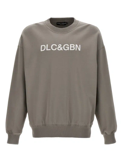 Dolce & Gabbana Logo Print Sweatshirt In Grey