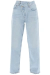 Agolde Relaxed Fit Denim Trousers In Light Blue