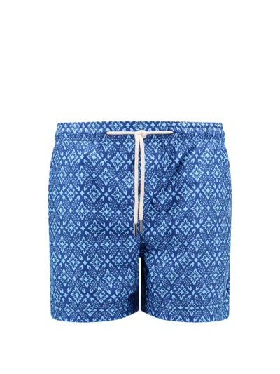 Peninsula Recycled Nylon Swim Shorts With Floral Print In Blue