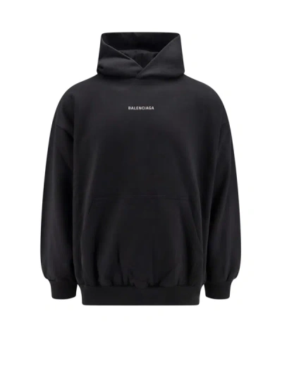 Balenciaga Cotton Sweatshirt With Logo On The Front In Black