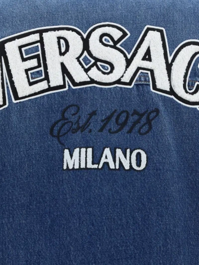 Versace Giacca Denim In Blue