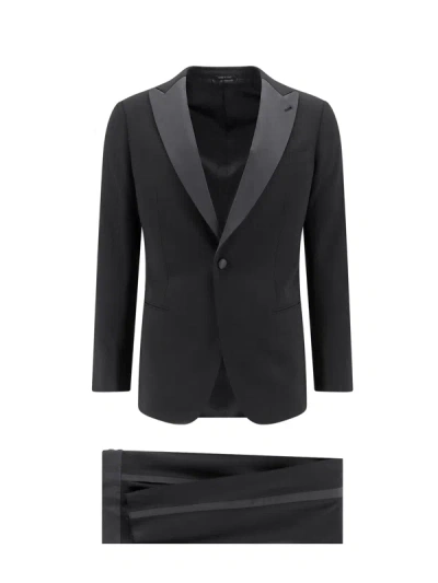 Giorgio Armani Single-breasted Virgin Wool Tuxedo In Black