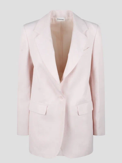 P.a.r.o.s.h Raisa Linen Blend Single-breasted Blazer In Pink