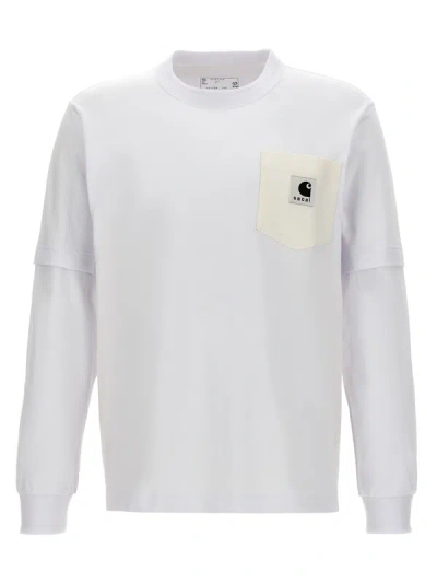 Sacai X Carhartt Wip T-shirt In White
