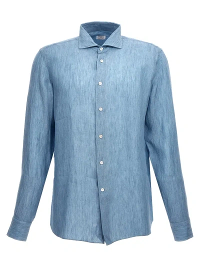 Borriello Linen Shirt Shirt, Blouse In Blue