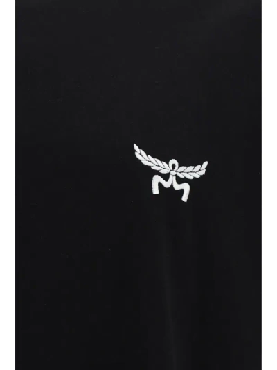 Mcm Logo Cotton T-shirt In Black
