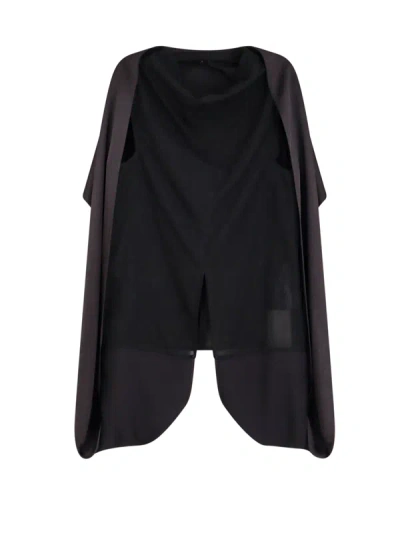 Le 17 Septembre Wool Top With Satin Detail In Black