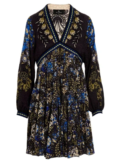 Etro Floral Ramage Tunic Dress Dresses In Black