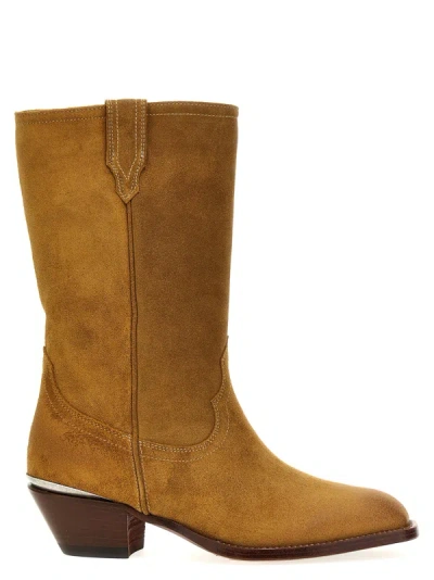 Sonora 65mm Suede Ankle Boots In Beige