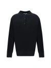 Prada Cashmere Polo T-shirt With Boat Neck In Black
