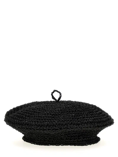Borsalino Basque Raffia Hats In Black