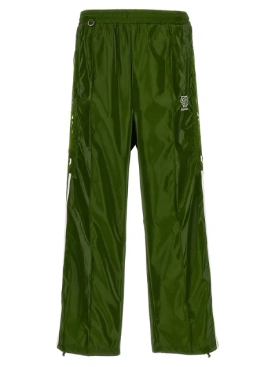 Doublet Laminate Track Trousers In Green