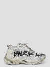 Balenciaga Off-white Runner Graffiti Sneakers In White