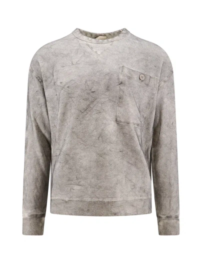 Ten C Cotton Sweatshirt With Dyed Effect In Grey