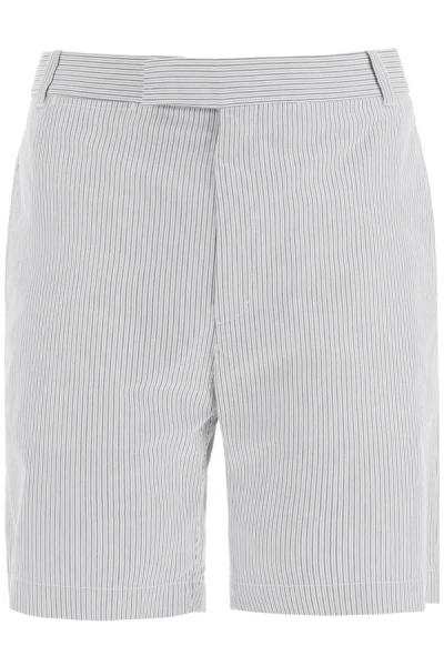 Thom Browne Bermuda A Righe In Cotone In Grey