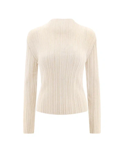 Le 17 Septembre Ribbed Cotton Blend Top In Neutral