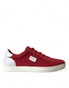 DOLCE & GABBANA DOLCE & GABBANA ELEGANT RED & WHITE LOW TOP MEN'S SNEAKERS