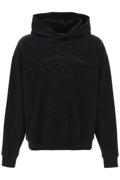 Dolce & Gabbana Felpa Con Cappuccio Con Stampa Logo In Black