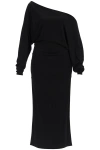 Khaite Maxi Abito Off Shoulder Asimmetrico In Black