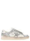 Golden Goose Stardan Glittered Leather Sneakers In Silver