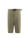WHITESAND LINEN AND COTTON BERMUDA SHORTS WITH ELASTIC WAISTBAND AND DRAWSTRING AT WAIST