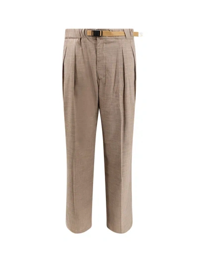 Whitesand Viscose Blend Trouser With Frontal Pinces In Brown