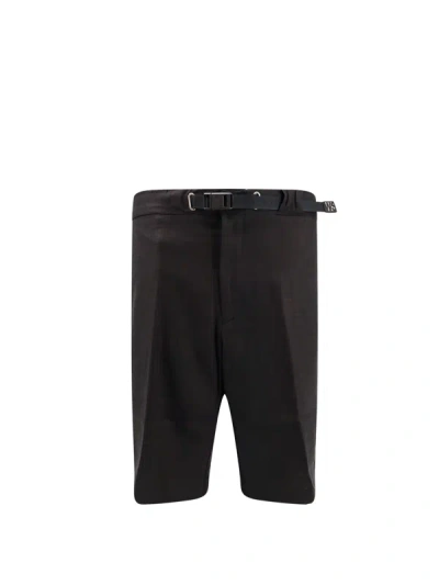 Whitesand Linen And Cotton Bermuda Shorts With Elastic Waistband And Drawstring At Waist In Black