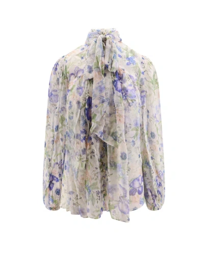 ZIMMERMANN VISCOSE TOP WITH FLORAL PRINT
