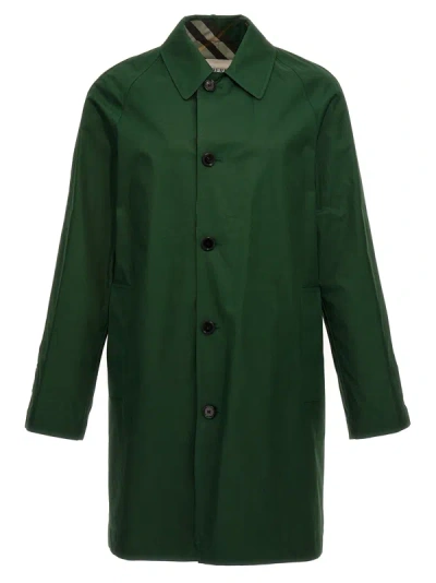 Burberry Reversible Car Coat Check Pattern In Green
