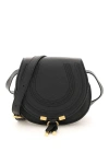 Chloé Chloe Black Leather Small Marcie Saddle Bag In Black