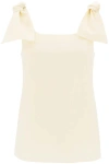 CHLOÉ CHLOE' TANK TOP WITH BOWS ON SHOULDERS
