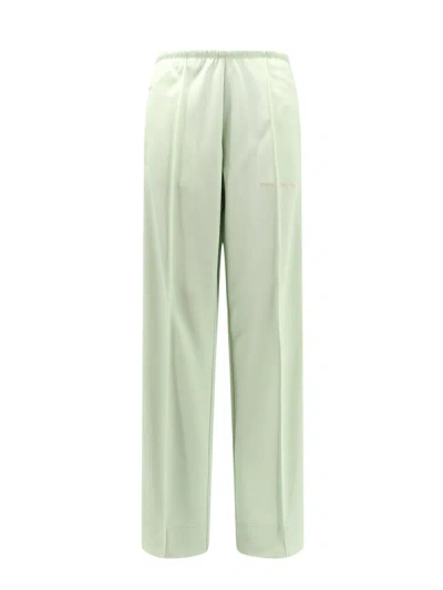 Palm Angels Trousers With Classic Logo Embroidery In Mint