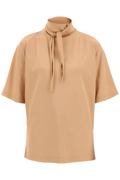 Lemaire High Neck Short Sleeved T-shirt In Burnt Sand