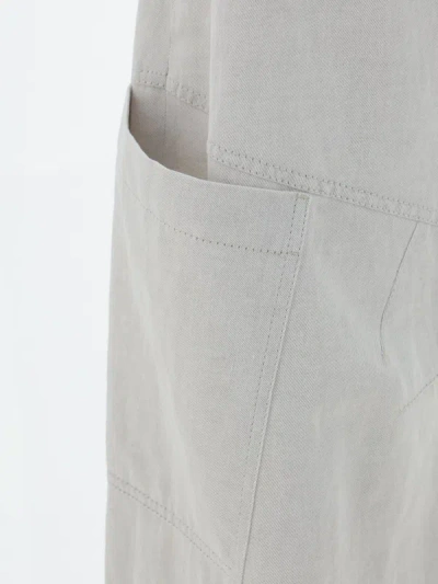 Brunello Cucinelli Cotton Poplin Baggy Track Pants In Grey
