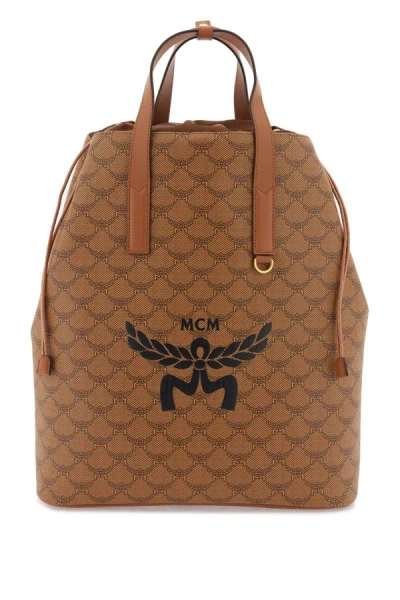 Mcm Himmel Faux Leather Backpack In Brown