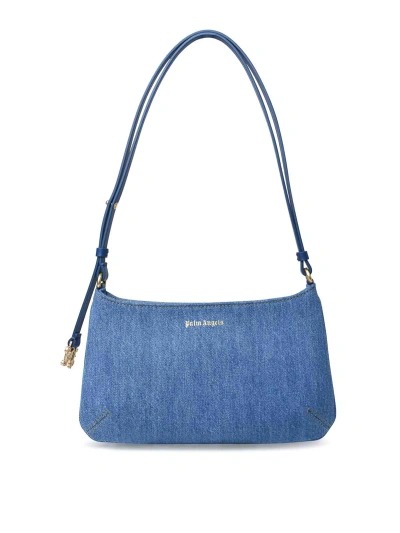 Palm Angels Giorgina Cotton Denim Bag In Light Blue