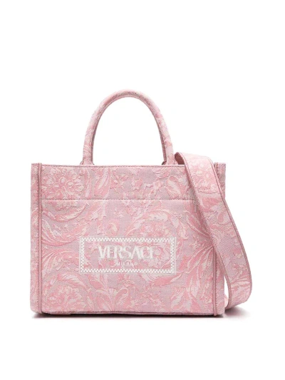 Versace Bag Barocco Athena Small Pink In Nude & Neutrals