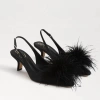 SAM EDELMAN BIANKA FEATHER SLINGBACK PUMP IN BLACK