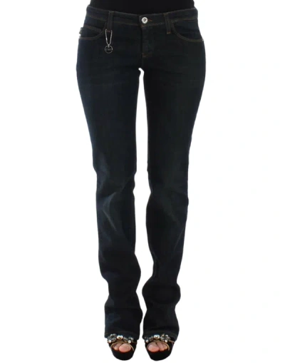 Costume National Cotton Slim Fit Blue Women's Jeans In Black